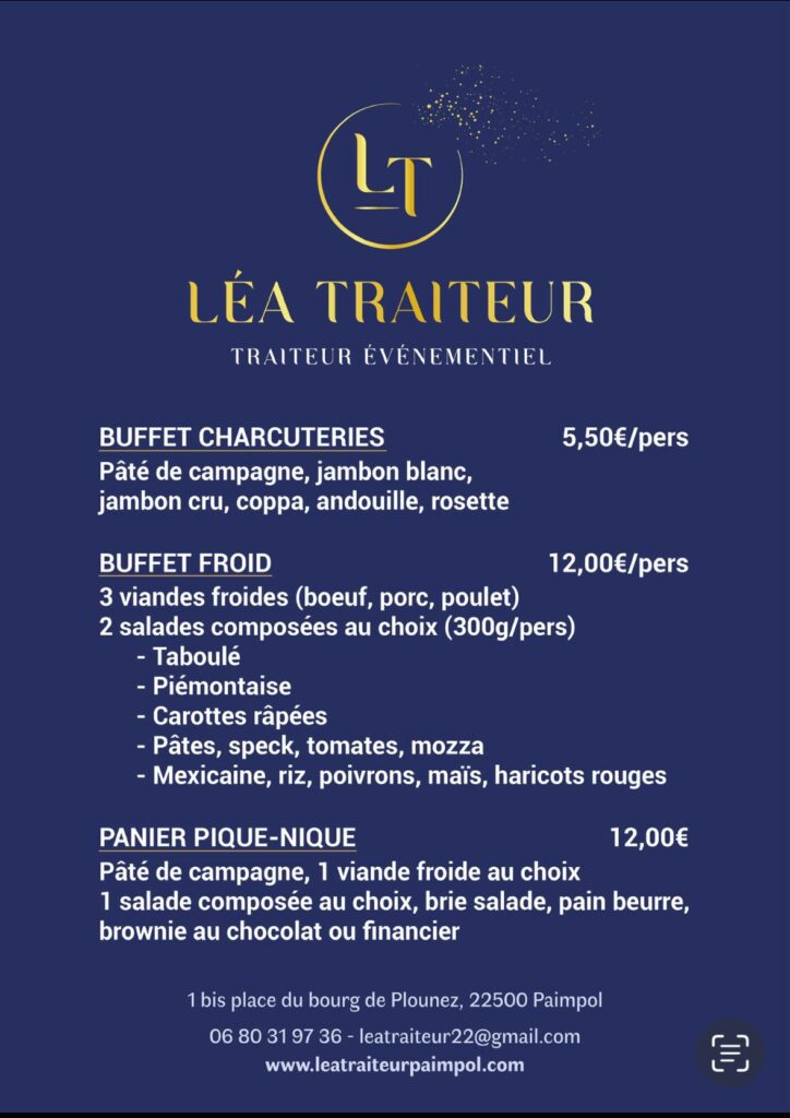 lea traiteur paimpol cocktail buffet apéritif évènement mariage bapteme charcuterie